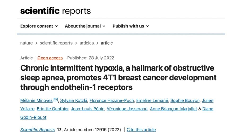 Chronic intermittent hypoxia, a hallmark of obstructive sleep apnea, promotes 4T1 breast cancer development through endothelin-1 receptors