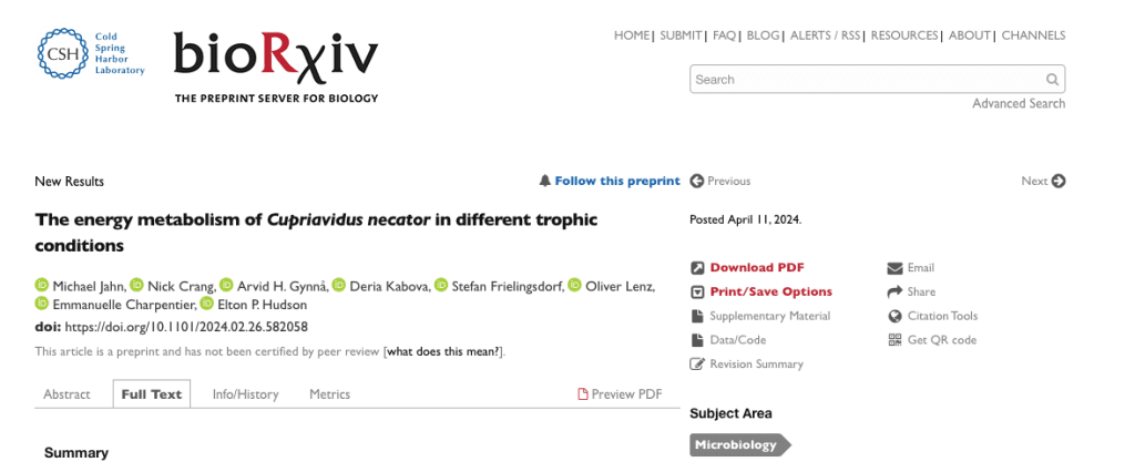BIORXIV – Bacterial Studies – Biotechnology