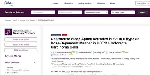 IJMS – Obstructive Sleep Apnea and Colorectal Carcinoma Cells