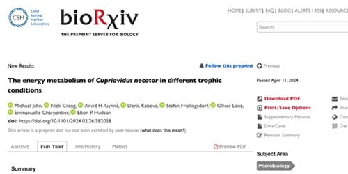BIORXIV – Bacterial Studies – Biotechnology