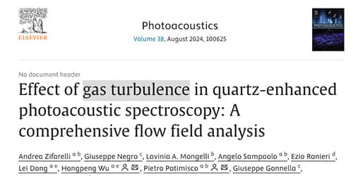 ELSEVIER – Effect of Gas Turbolence – Quartz Enhanced Photoacoustic Spectroscopy