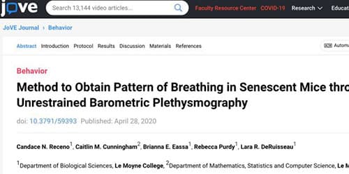 JOVE – Scientific Paper – Breathing studies in Senescent Mice
