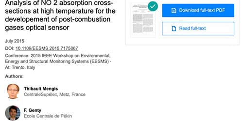 Research Gate – Scientific Paper – Gas Optical Sensor